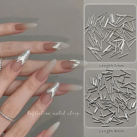 Strisce Metalliche Riflettenti Decorazione Unghie Argento Linee Sottili Rivetti Per Manicure Fai Da Te Salone Professionale
