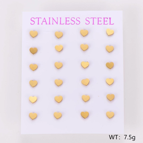 Hart Oorknopjes 304 Roestvrij Staal Verguld Minimalistische Mode-Sieraden Accessoires Voor Dames
