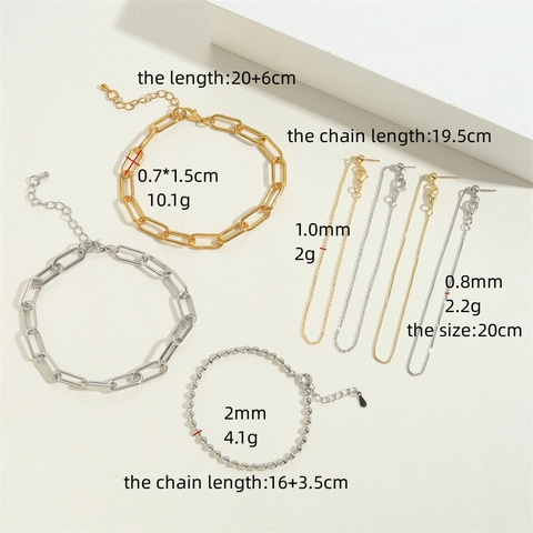 Minimalist Paperclip Chain Bracelet Copper 14K Gold Plated Adjustable Versatile Box Cable Jewelry Fashion Women Gift