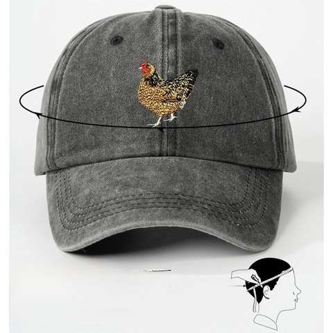 Berretto da Baseball Vintage in Cotone Lavato Con Ricamo Gallo per Uomo Donna Regolabile Casual da Sole All'aperto Dad Hat