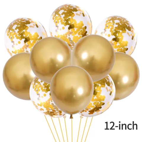 Metallic Latex And Transparent Sequin Balloons For Birthday Wedding Party Decoration Shiny Colorful