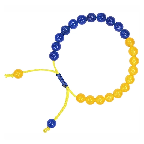 Pulsera De Cuentas De Cristal Naturel Amarillo Azul Hecha A Mano Cuerda Tejida Ajustable Joyería Moda Simple Regalo Mujer