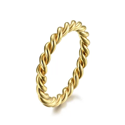 Anillo De Cuerda Trenzada Titanio Acero Inoxidable Moebius Minimalista Unisex Parejas Joyería