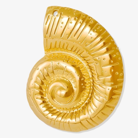 Ciondolo Conchiglia Nautilus Acciaio Inossidabile 304 Texture Vortice Irregolare Accessorio Per Creazione Gioielli Donna Oro Argento