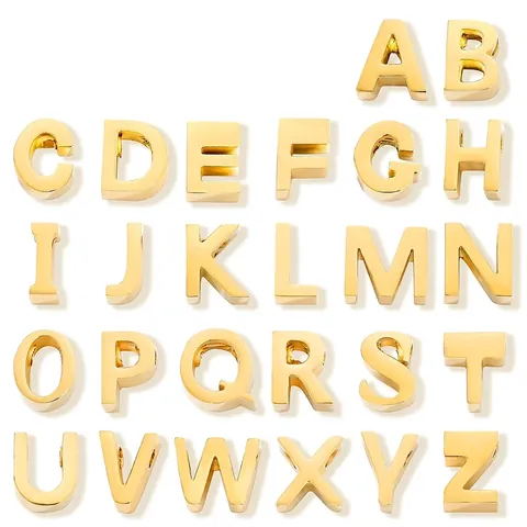 Colgantes De Letras Iniciales Acero Inoxidable Amuletos De Alfabeto Pulido Para Joyería DIY Collares Pulseras