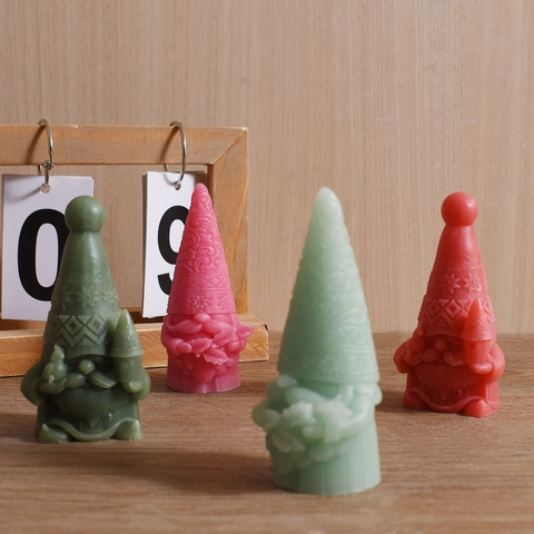 Christmas Gnome Silicone Mold Santa Elf Shape DIY Candle Soap Making Plaster Craft Baking Kitchen Tool