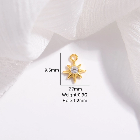 Colgante Estrella De Ocho Puntas Dije Plata De Ley 925 Circón Hueco DIY Accesorio De Joyería Para Collar Pulsera