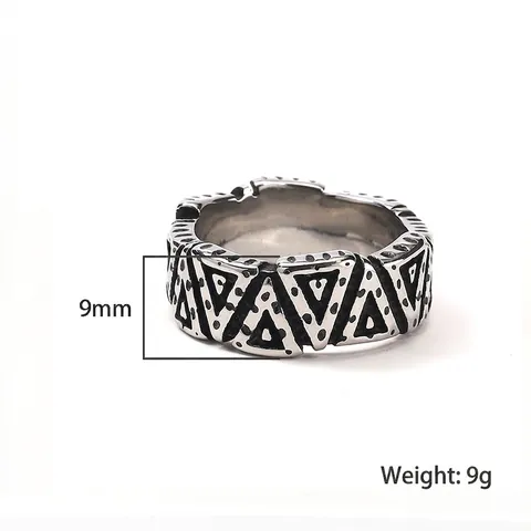 Vintage Viking Ring Titanium Steel Geometric Triangle Nordic Punk Hip Hop Band For Men And Women Retro Gothic Jewelry