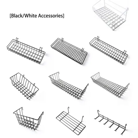 Accessori Organizzazione Griglia Parete Cesto Appeso Vassoio Gancio Metallo Ferro Decorazione Casa