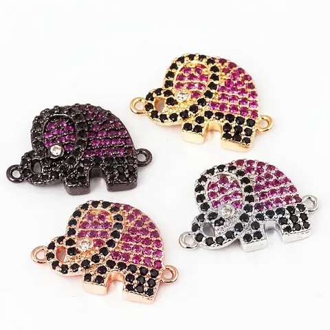 DIY Jewelry Connector Links Copper Micro Pave CZ Zircon Enamel Animal Letter Shape For Bracelet Necklace Accessories