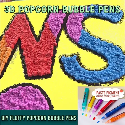 3D Popcorn Stifte DIY Puffy Malen Puffy Bubble Zeichenwerkzeuge Hitzeausdehnung Kunstbedarf Für Kinder Kreatives Handwerk