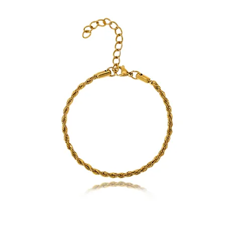 Twisted Rope Chain Bracelet 316 Stainless Steel Adjustable Fashion Jewelry For Men Women Hip Hop Style Minimalist