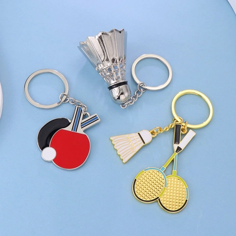 Porte-clés Thème Sport Badminton Tennis De Table Pickleball Métal Alliage De Zinc Émail Pendentif Souvenir Cadeau