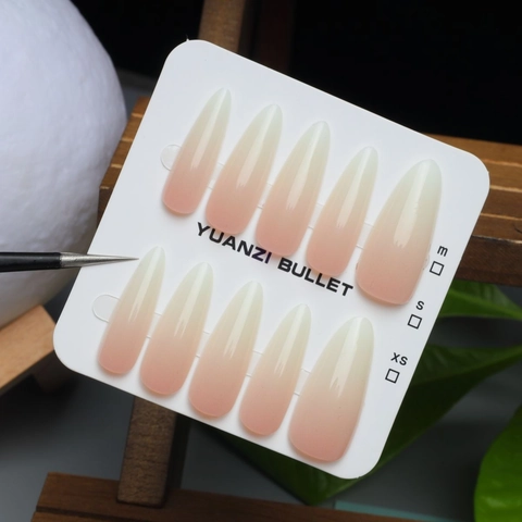 Lange Wassertropfen Nude Ombre Gradient Press On Nägel Elegante Künstliche Falsche Nagelspitzen Für Frauen Salon Maniküre