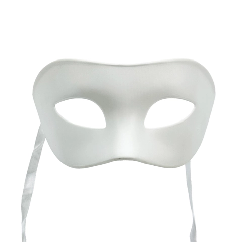 Masquerade Mask Half Face Mysterious Eye Cover Matte Plastic With Ribbon Ties For Costume Carnival Party Men