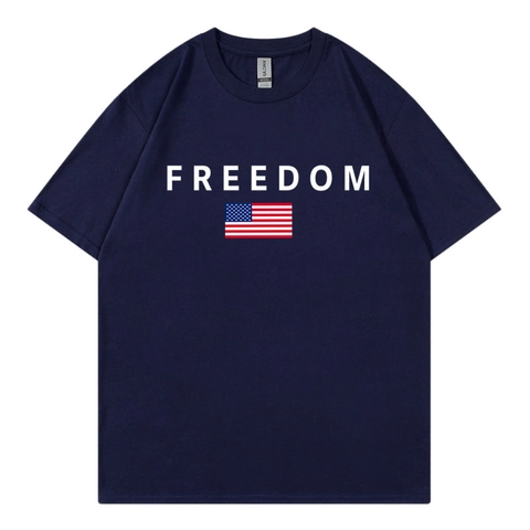 Herren Grafik T-Shirt Baumwolle Rundhals Kurzarm Freedom Print Amerika Flagge Design Locker Sommer Oberteil