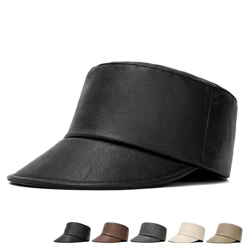 PU Leder Flat Top Cap Verstellbare Reiter Mütze Winddicht Warm Retro Militär Stil Für Damen Herren
