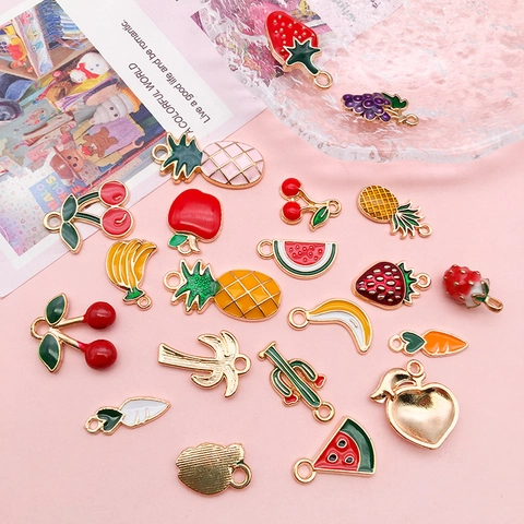 Ciondoli In Smalto Frutta Verdura Piante Pendenti In Lega Accessori Per Creazione Gioielli Bracciale Collana Artigianato