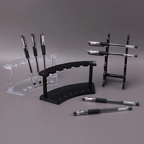 Acrylic Pen Display Stand Rack Arc Shaped Desktop Organizer For Makeup Brushes Eyebrow Pencils Clear Plastic Holder