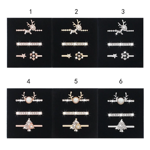 Christmas Smartwatch Strap Decorative Rings Charms Set Santa Claus Elk Snowflakes Rhinestone Alloy Watch Band Accessories