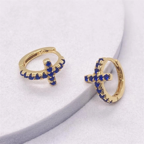 925 Sterling Zilveren Kruis Oorbellen Voor Vrouwen Glinsterende Zirconia Ingelegde Geometrische Hanger Oorbellen Sieraden