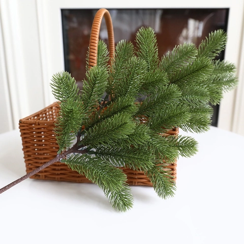 Künstliche Kiefernzweige PE Realistische Kiefernadeln Schnee Beflockt Grün Für Weihnachtsdekoration Heim Vasen Arrangement