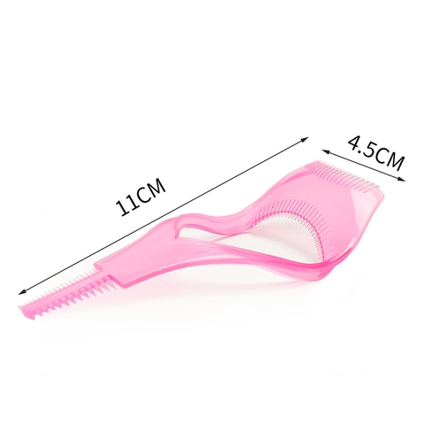 3 In 1 Eyelash Mascara Shield Guard Curler Applicator Helper Tool With Comb Plastic Portable For Beginners Makeup