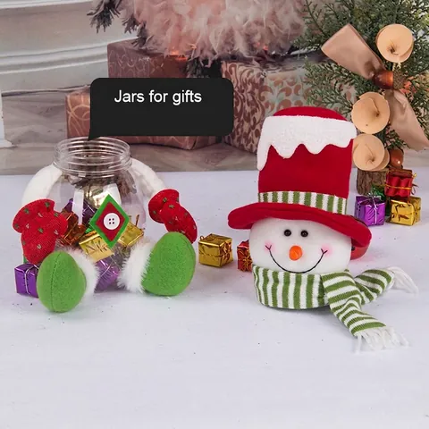 Bocaux À Bonbons De Noël Récipients Cadeaux En Plastique Transparent Figurines Père Noël Bonhomme De Neige Gnomes