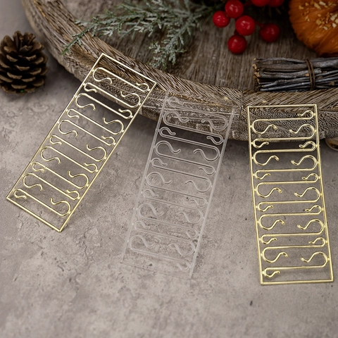 S-Shaped Ornament Hooks Transparent Plastic Christmas Tree Hanging Hooks For Holiday Decorations