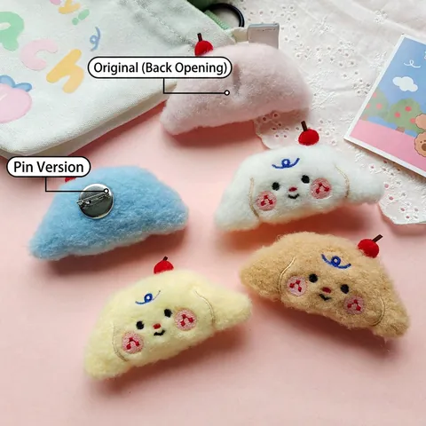 Broche Chien En Peluche Dessin Animé Accessoire Cheveux DIY Avec Cerise Poupée Douce Pour Décoration De Sac Style Mignon