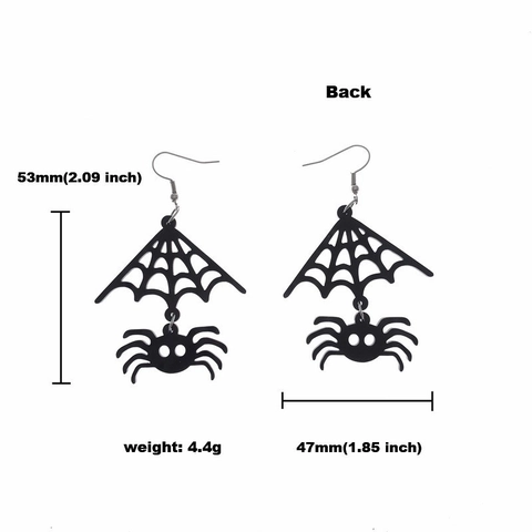 Halloween Spinnennetz Und Spinne Ohrhänger Acryl Gothic Punk Schmuck Neuheit Für Herren Damen