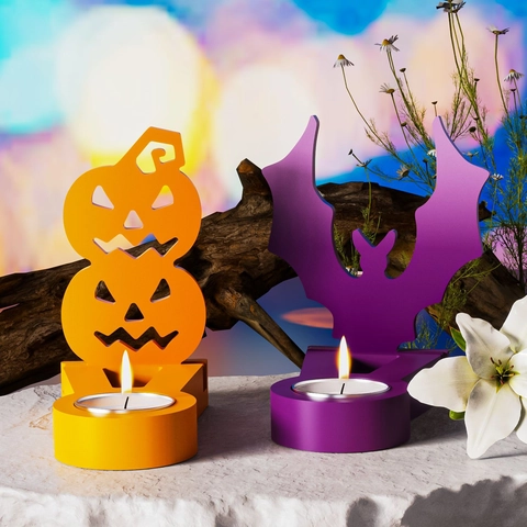 Molde De Silicona Halloween Calabaza Fantasma Murciélago Espantapájaros DIY Portavelas Resina Artesanía Aromaterapia Decoración Escritorio
