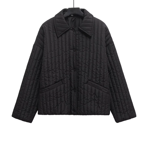 Damen Casual Vertikal Gesteppte Jacke Mit Herz Knöpfen Revers Langarm Wattierter Baumwollmantel Herbst Winter Warm Oberbekleidung