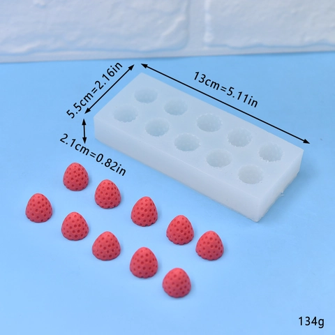 Strawberry Shaped Silicone Mold Multi Cavity DIY Crafting Cake Baking Soap Candle Making Realistic Texture Handcraft Tool