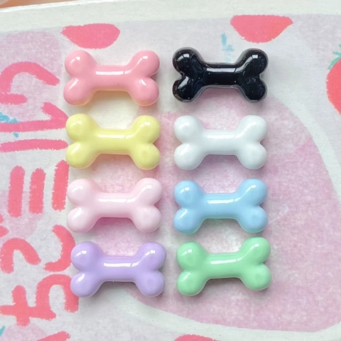Mini Bone Shape Resin Accessories Colorful DIY Craft Materials For Nail Art Hair Clips Decor Cute Style For Women Kids