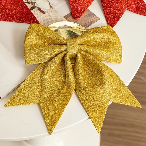 Christmas Glitter Bow Decoration Sparkling Sequin Large Ornament For Holiday Party Home Decor Festive Tree Ornament