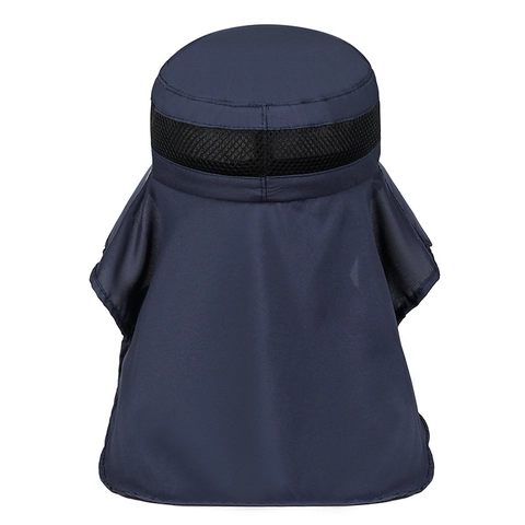 Outdoor Sun Hat Wide Brim Polyester Breathable Mesh Face Mask Neck Flap UV Protection Fishing Hiking For Men Women