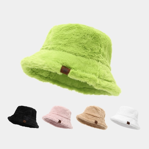 Sombrero De Pescador De Piel Sintética Invierno Cálido Peluche Gorro Con Parche De Cuero De Copo De Nieve Cortavientos