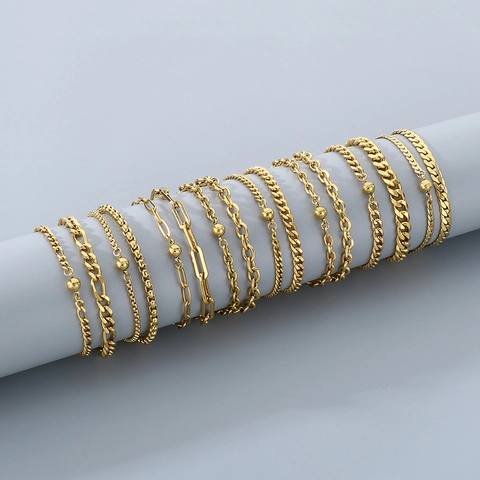 Edelstahl Kette Armband Für Herren Damen Poliert Figaro Panzerkette Schmuck Mit Rundem Magnetverschluss