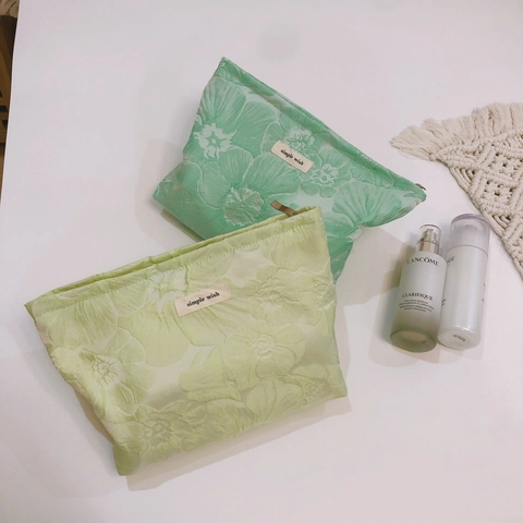 Florale Jacquard Leinwand Kosmetiktasche Reißverschluss Clutch Make-up Organizer Tasche Reise Kulturbeutel Für Damen