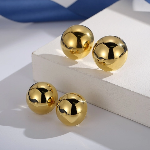 Minimalistische Polierte Kugelstecker Aus Edelstahl 316L Sphäre Hochglanz Schmuck Für Damen