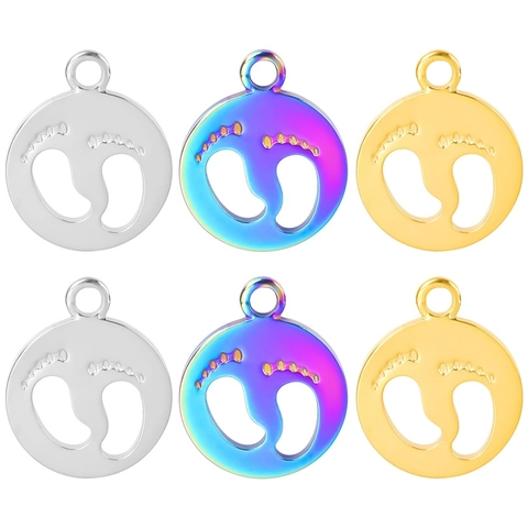 Collana con Pendente in Acciaio Inossidabile a Forma di Impronta di Bambino Design Cavo Rotondo per Donna Gioielli Commemorativi