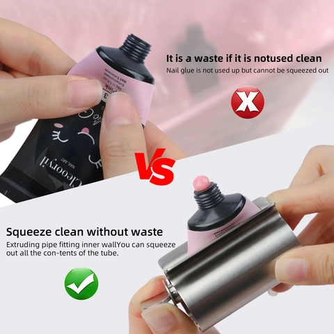 Roestvrijstalen Tubeknijper Handmatige Roterende Verlenging Gel Extractor Roller Tool Voor Nagelkunst