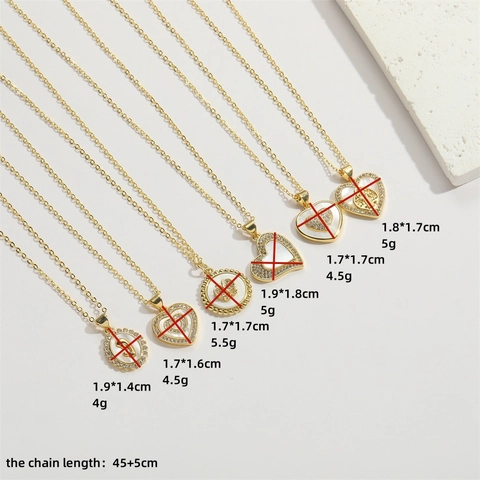 Collana in Rame Placcato Oro 14K con Cuore Farfalla Conchiglia Zirconia per Donna Elegante Pendente Religioso Gioielli di Moda