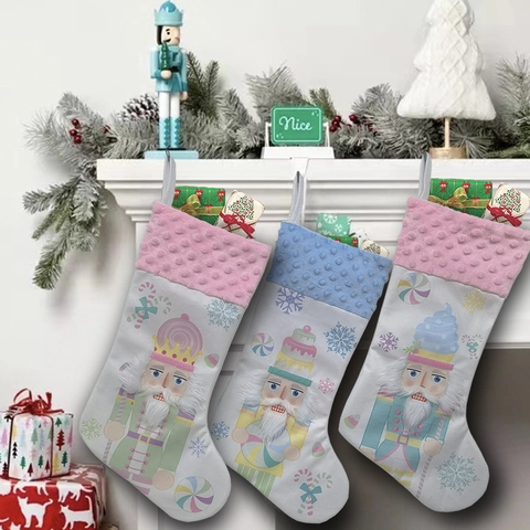 Calza Di Natale Schiaccianoci Ornamento Da Appendere Peluche Poliestere Sacchetto Regalo Motivo Soldato Cartone