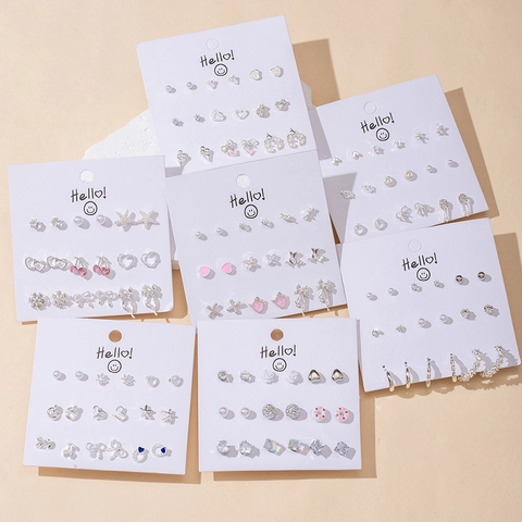 Alloy Ohrstecker Edelstahl Ohrstift Herz Stern Schmetterling Kirsche Künstliche Perle Straß Süßer Modeschmuck Alltag Damen