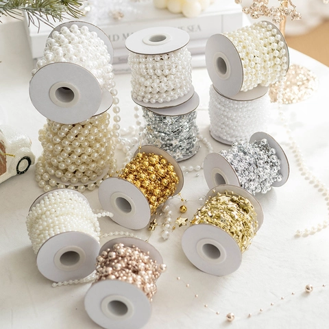Ghirlanda Di Künstliche Perle Di Natale Stella ABS Perla Artificial Imitazione Filo Da Pesca Per Fai Da Te Albero Matrimonio Festa Casa