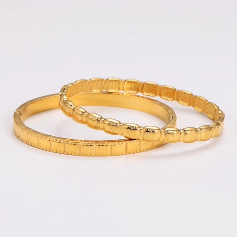 304 Stainless Steel Bangle Bracelet Gold Plated Geometric Square Texture Minimalist Hinged Fashion Jewelry For Women