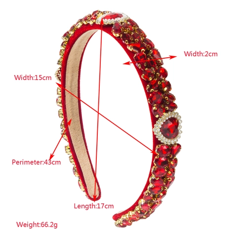 Fascia per Capelli Barocca di Lusso con Strass e Perle Artificiali a Cuore per Donna Gioielli per Capelli San Valentino
