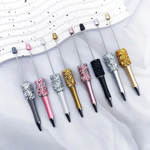 Penna A Sfera Con Perline DIY Metallo Strass Cristallo Lusso Cancelleria Scrittura Creativa Per Ufficio Scuola Regalo